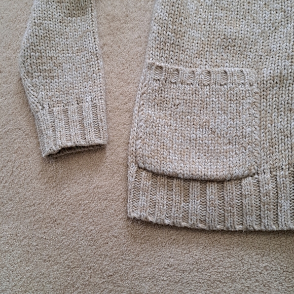 Triple Five Soul Cardigan Men's Medium Sweater Oatmeal Beige Grey Knit - Picture 7 of 13